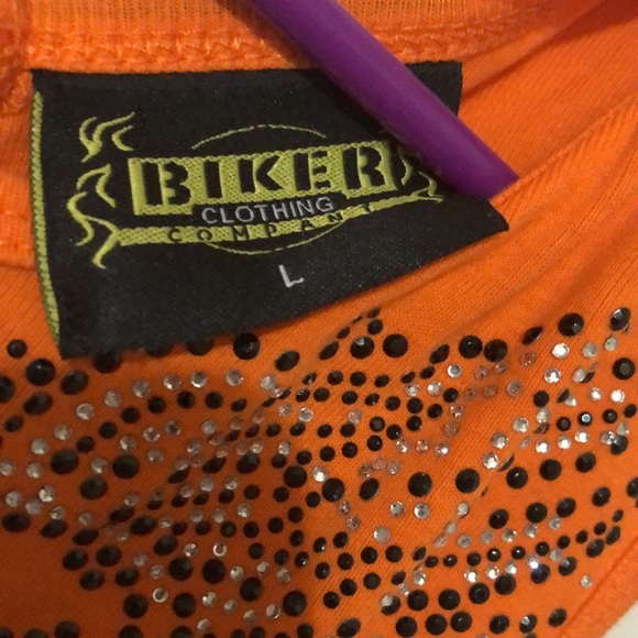 Biker Clothing Company orange lace up tank - Picture 5 of 5